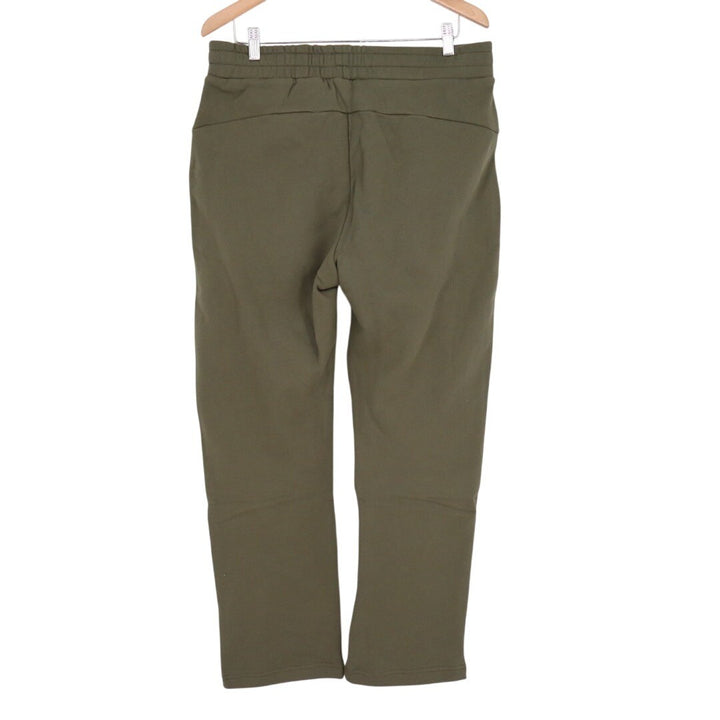 American Giant Sweatpants Men L Green Cotton Slash Pockets Fleece Lined Straight
