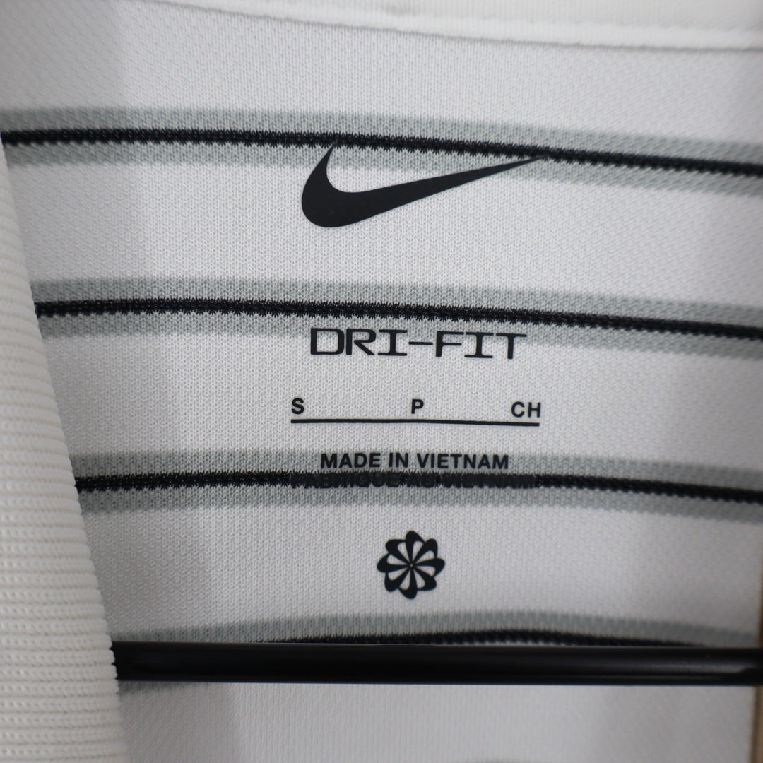 Nike Golf Mens Dri-FIT Striped Polo Shirt White Black Size S NEW