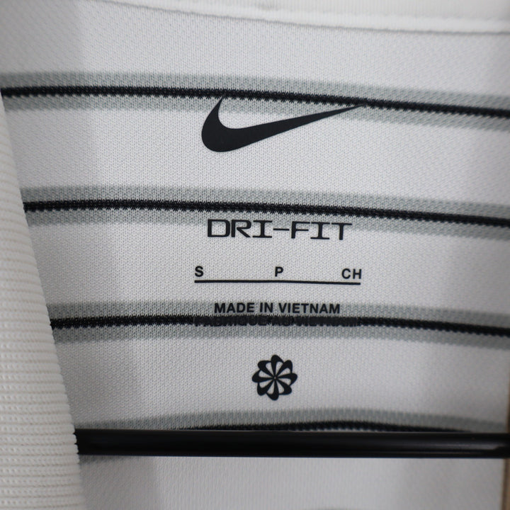 Nike Golf Mens Dri-FIT Striped Polo Shirt White Black Size S NEW