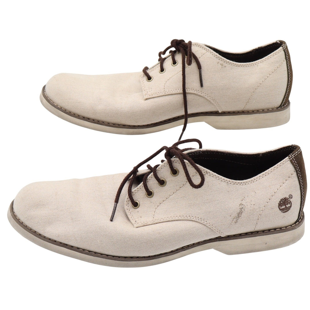 Timberland Oxford Shoes Mens 10.5 A13G9 Canvas Beige Ortholite Casual Good