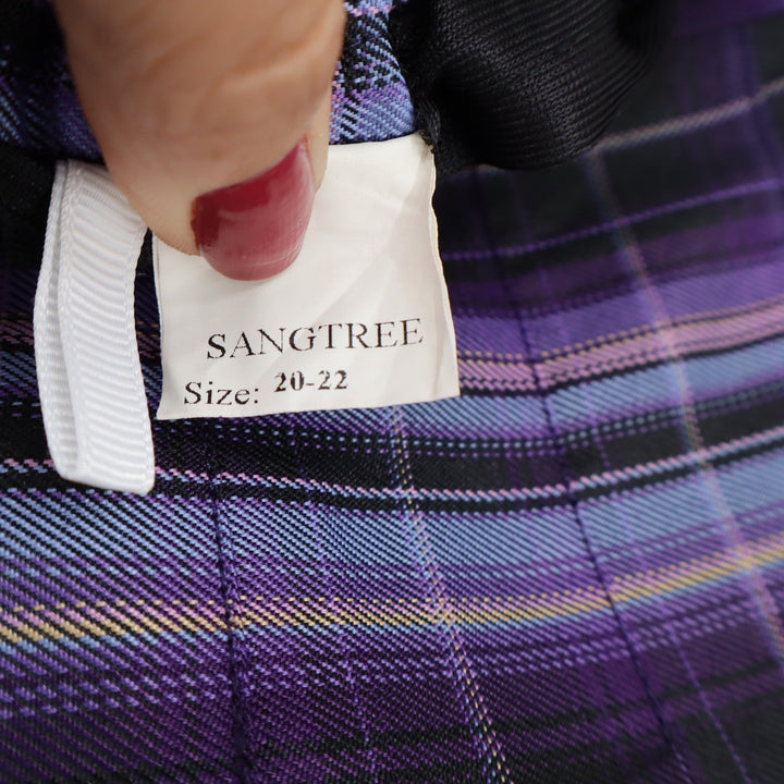 Sangtree Skirt Womens 20-22 Pleated Mini Purple Plaid Knife Pleat Excellent
