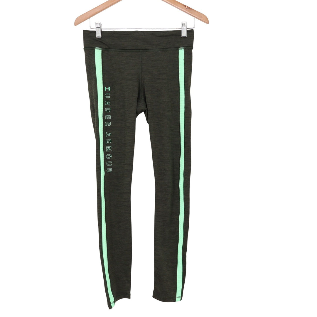 Under Armour Leggings Womens S Athletic Space Dye Green Neon Stripe Excellent