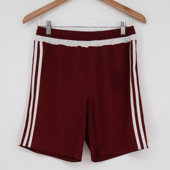 Adidas Climalite Maroon White 3-Stripe Soccer Athletic Shorts Youth XL Mens S