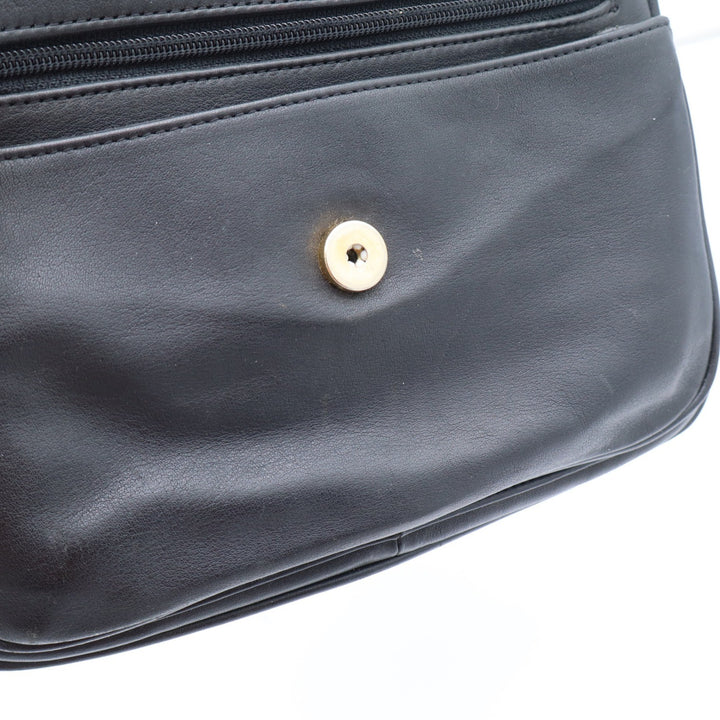 Giani Bernini Shoulder Bag Womens Medium Flap Over Black Leather Multi Pocket
