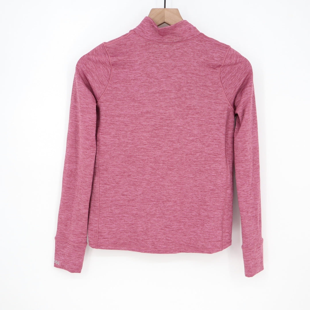 DSG Girls Rose Coffee Spacedye CWC 1/4 Zip Compression Pullover Size L 14