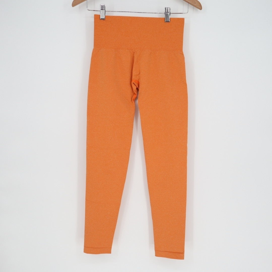 NVGTN Seamless Contour Leggings Womens Small Orange Stretch High Waist Skinny