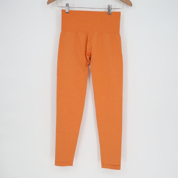 NVGTN Seamless Contour Leggings Womens Small Orange Stretch High Waist Skinny