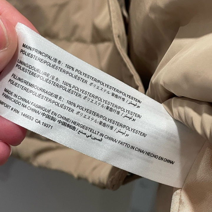 The Fifth Label Tan Cropped Puffer Jacket Size M