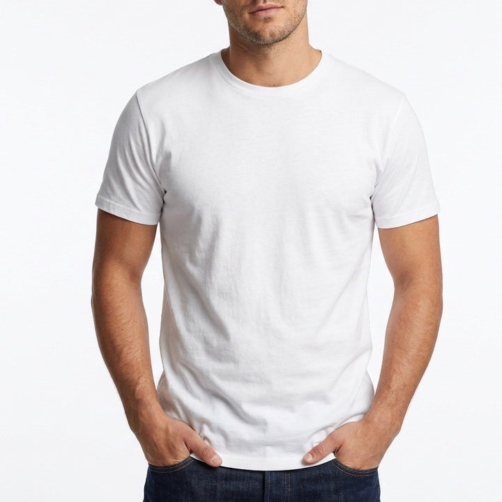 Fruit Of The Loom T-Shirt Men's Large White Crew Neck Short Sleeve Pullover