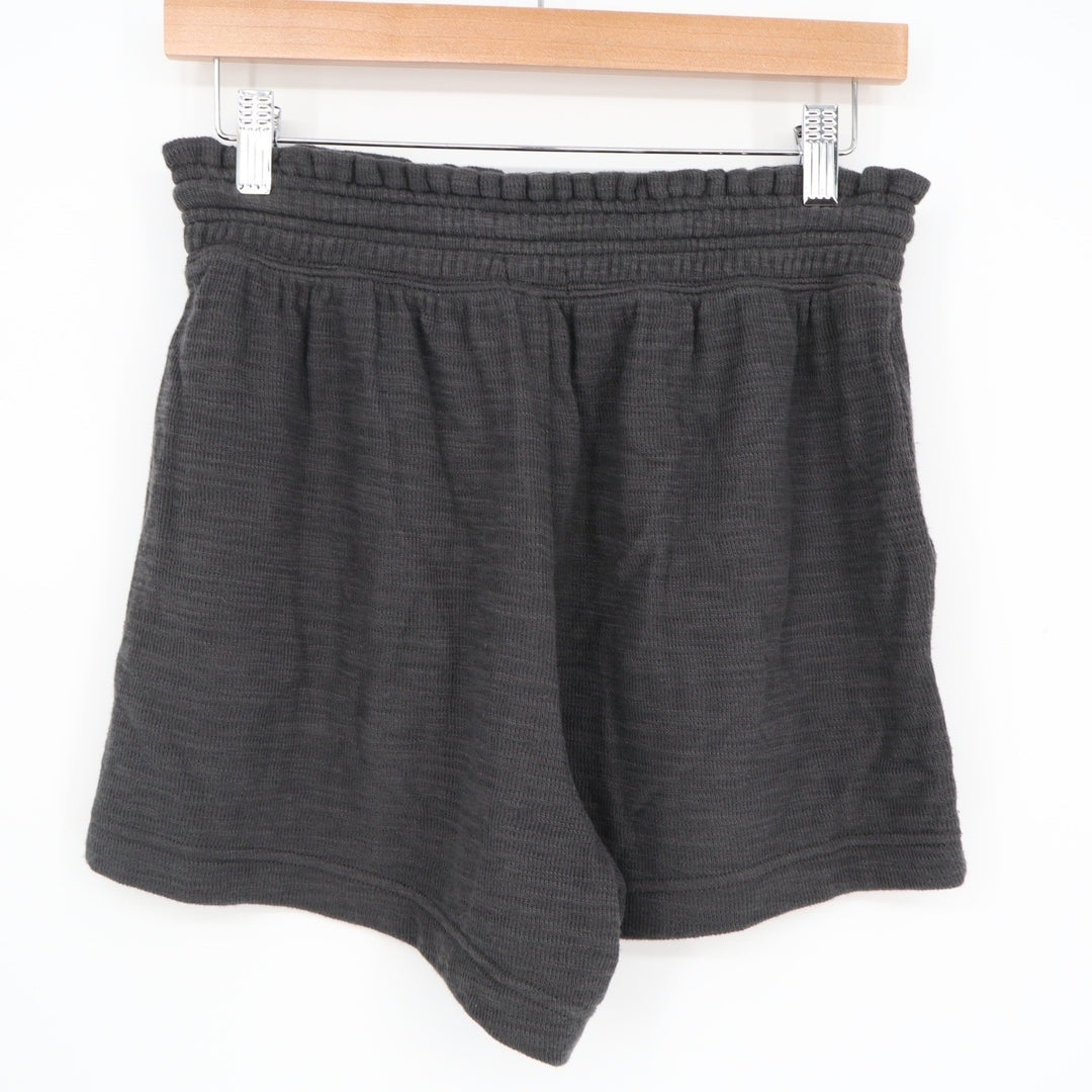 Aerie Womens Charcoal Gray Waffle Knit Lounge Shorts Size S High Rise Drawstring