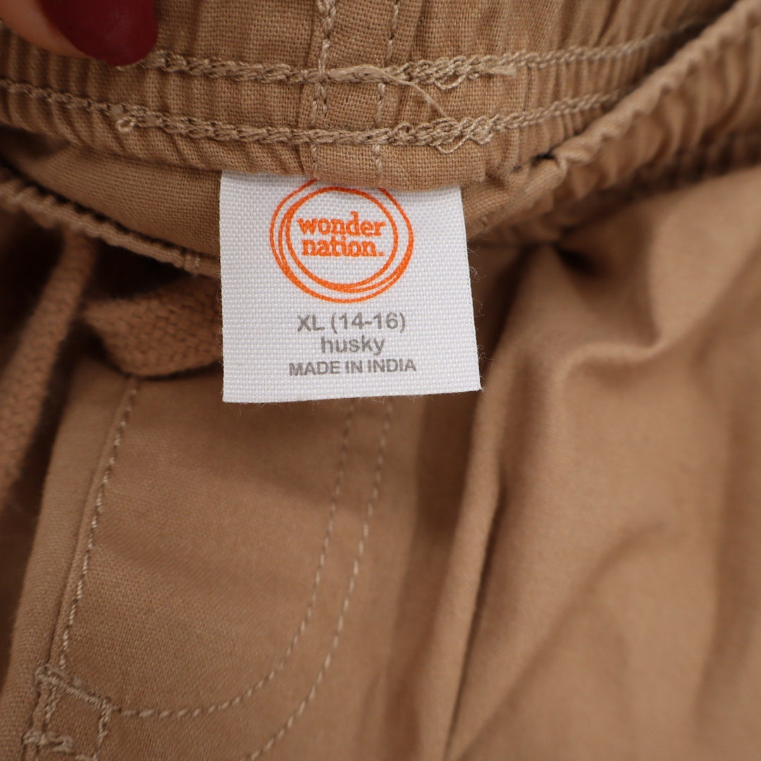 Wonder Nation Shorts Boys XL 14-16 Husky Chino Tan Drawstring Excellent