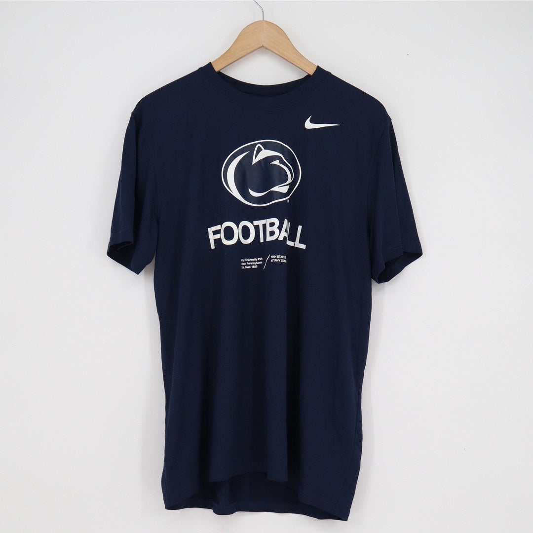 Nike Penn State Nittany Lions Football Dri-FIT T-Shirt Navy Blue Mens L