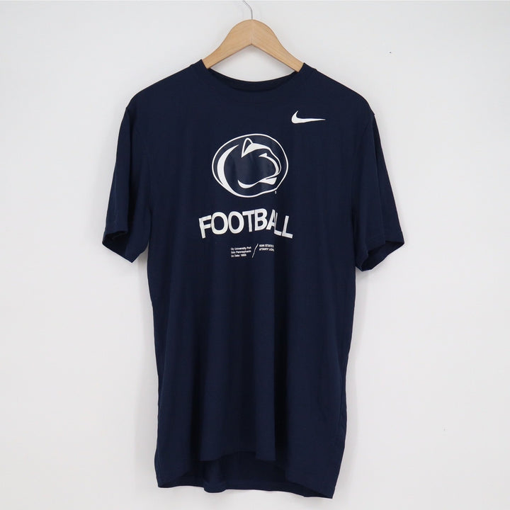 Nike Penn State Nittany Lions Football Dri-FIT T-Shirt Navy Blue Mens L