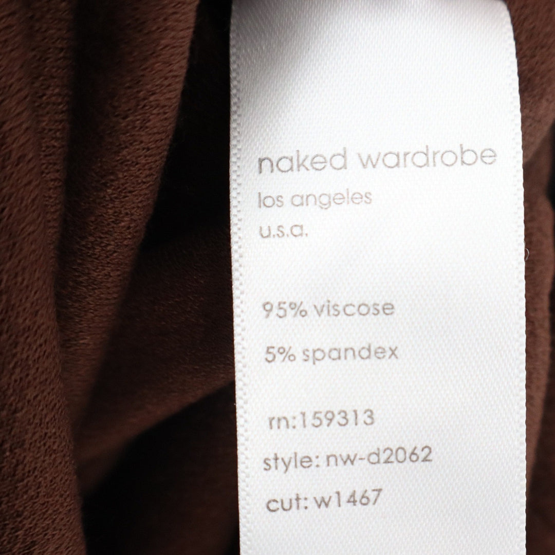 Naked Wardrobe Womens One Shoulder Cutout Bodycon Mini Dress Chocolate Brown L