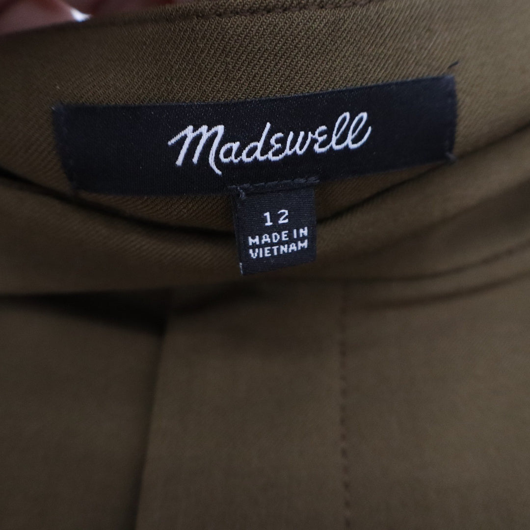 Madewell Tapered Trousers Olive Brown Size 12 Stretch Workwear Pants