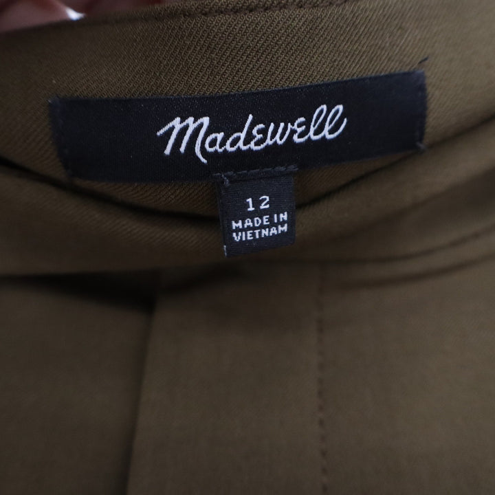 Madewell Tapered Trousers Olive Brown Size 12 Stretch Workwear Pants