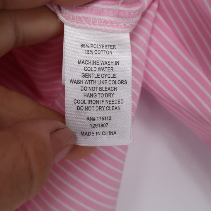 Eliane Rose Pink Pinstripe Button Down Shirt Womens XS Long Sleeve Collared Top