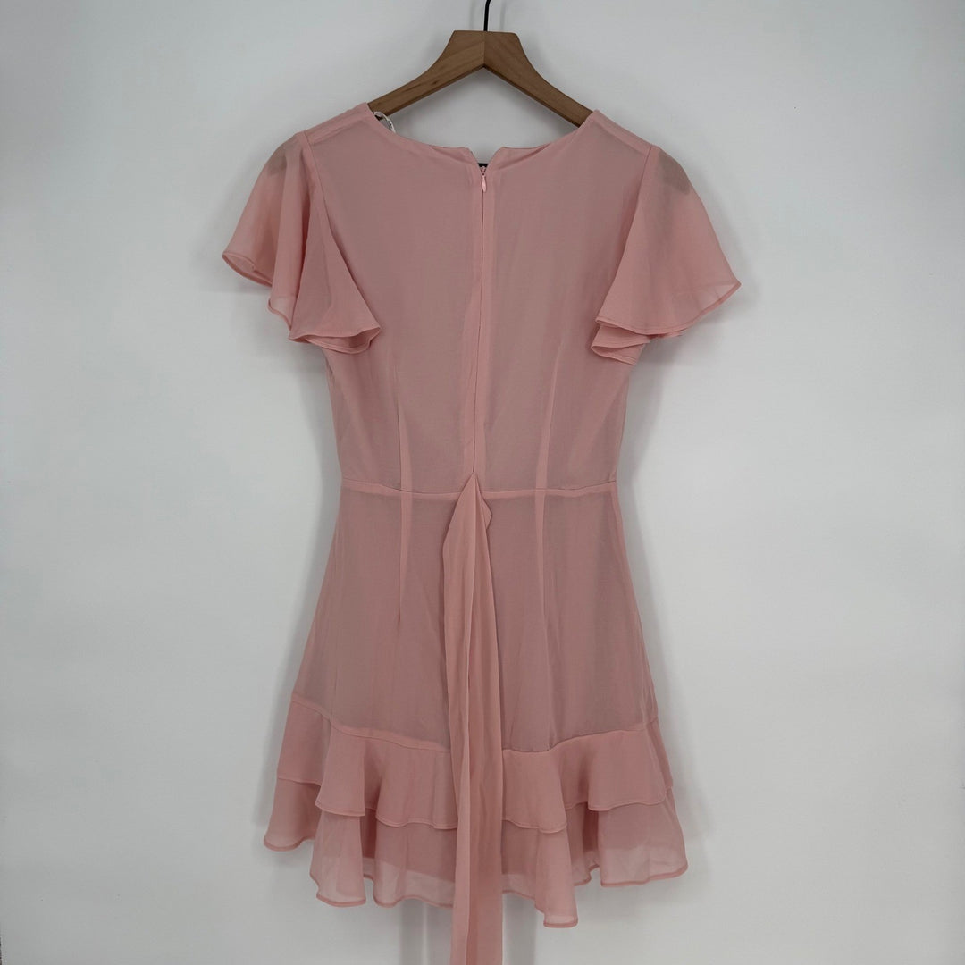 Lulus Sweet Like You Blush Ruffled Mini Dress Size S