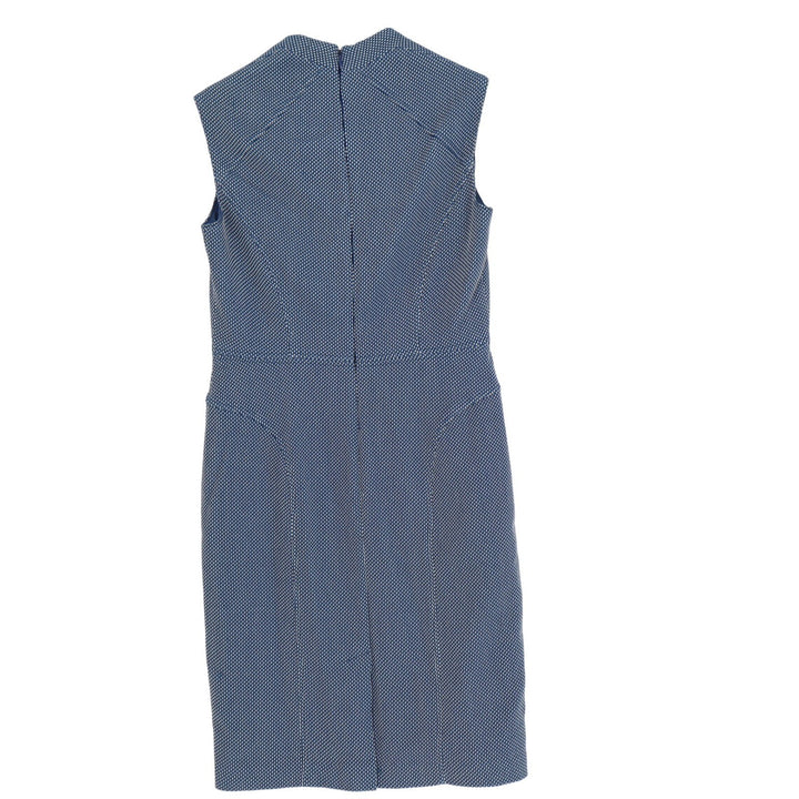 Adrianna Papell Navy Blue White Textured Square Neck Sheath Dress Size 6