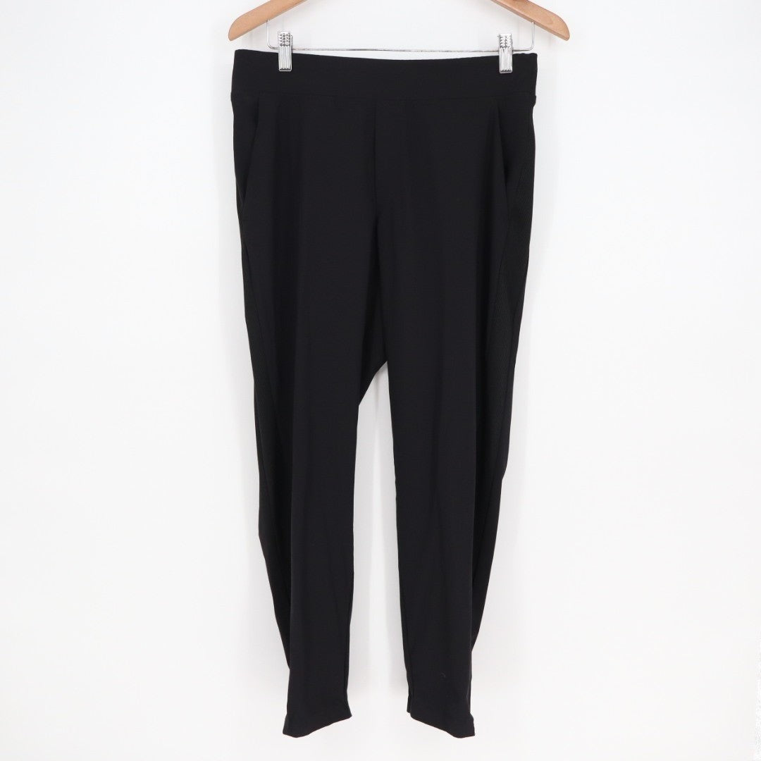 Athleta Brooklyn Ankle Pants Womens 6 Black Knit Stretch Slash Pockets Mid Rise