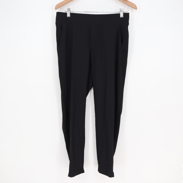 Athleta Brooklyn Ankle Pants Womens 6 Black Knit Stretch Slash Pockets Mid Rise