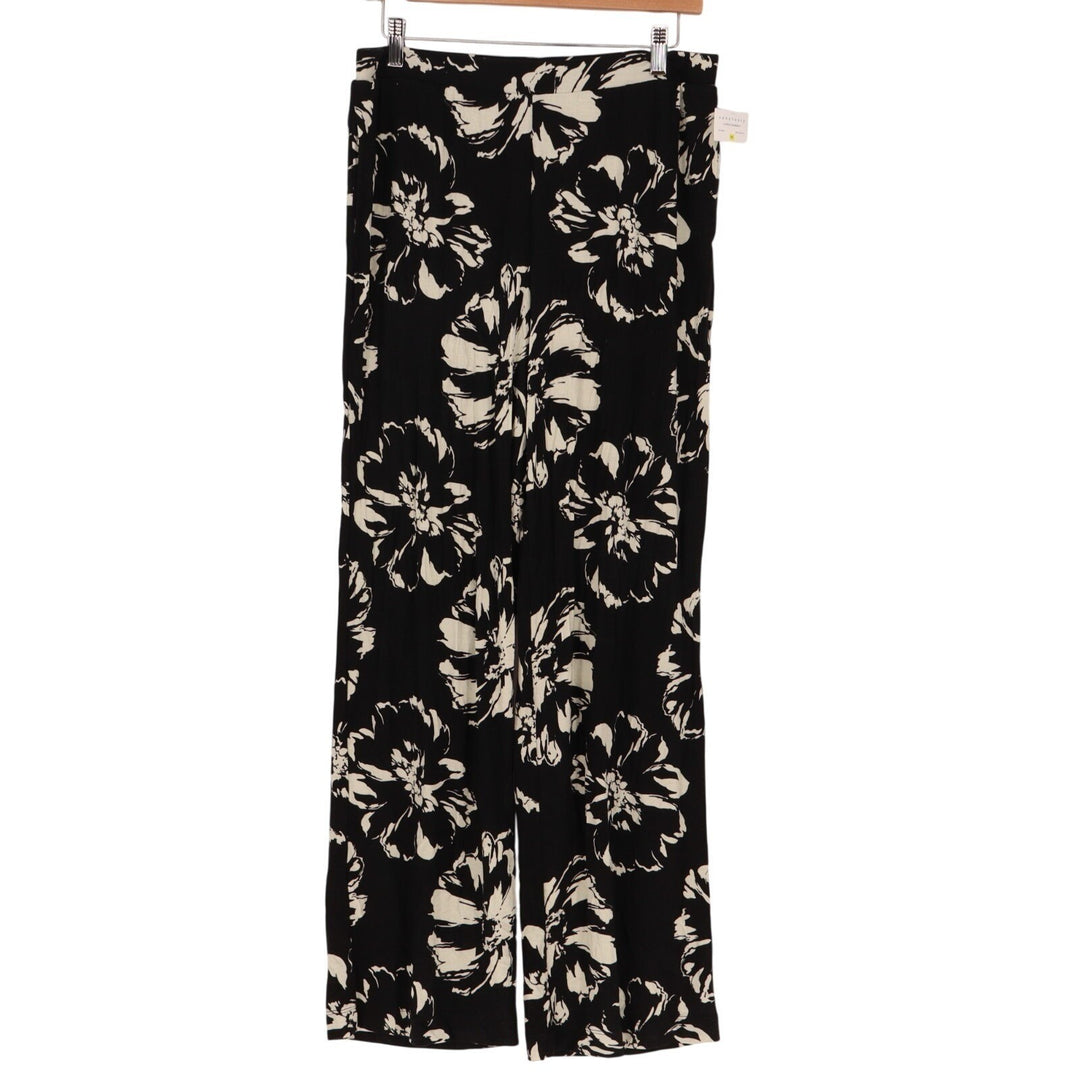 Sanctuary Shirt & Pants 2 Piece Pajama Set Womens Medium Black Floral Stretch