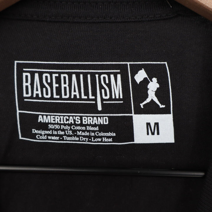 Baseballism Mens The Bat Bros Graphic T-Shirt Black Short Sleeve Size M