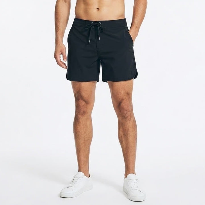 Nautica Mens Black Board Shorts Swim Trunks Stretch 8L508V0 Size M