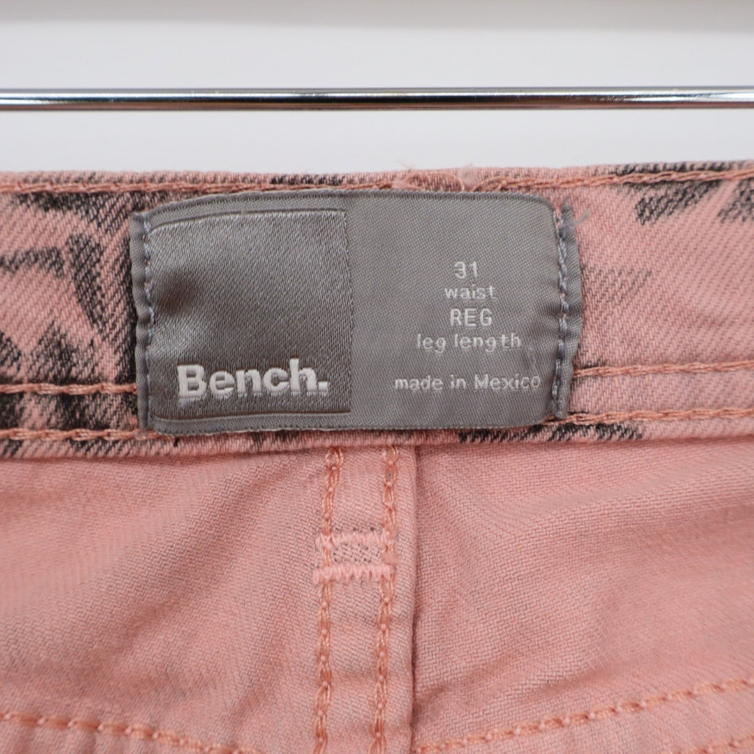 Bench Loudspeaker Zipper Skinny Jeans Pink Floral Butterfly Print Size 31