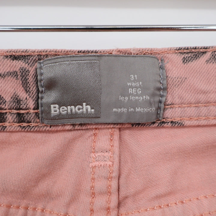 Bench Loudspeaker Zipper Skinny Jeans Pink Floral Butterfly Print Size 31