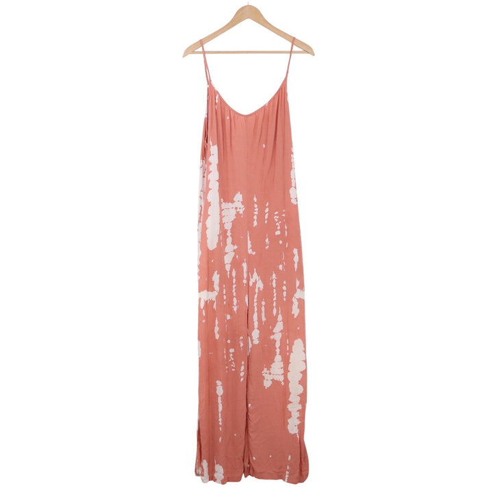 Unbranded Jumpsuit Womens XXL Wide Leg Pink Tie Dye Spaghetti Strap Excellent