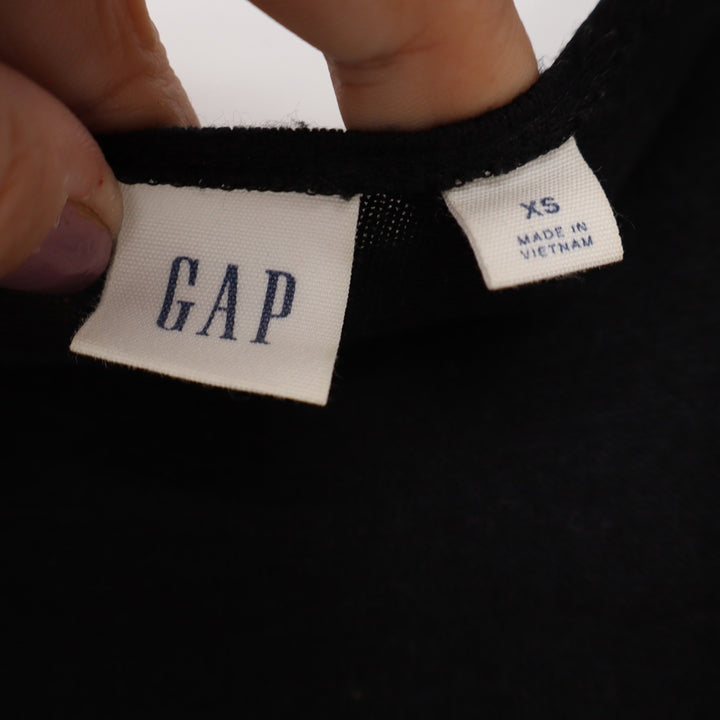 GAP Womens Black Tie Shoulder Sleeveless Knit Tank Top XS Solid High Neck