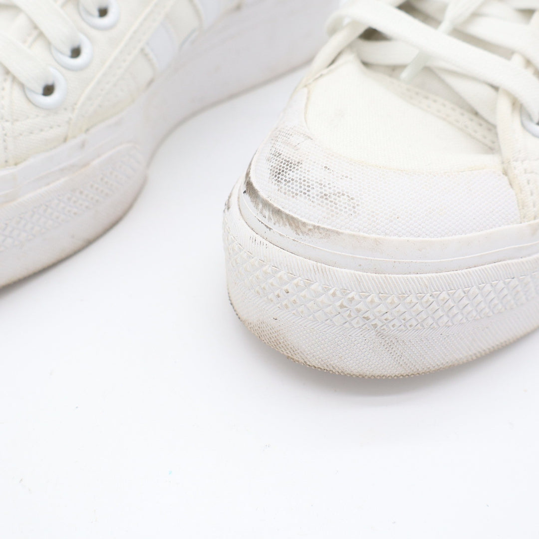 Adidas Nizza Platform Sneakers Womens 9 Cloud White Canvas Shoes
