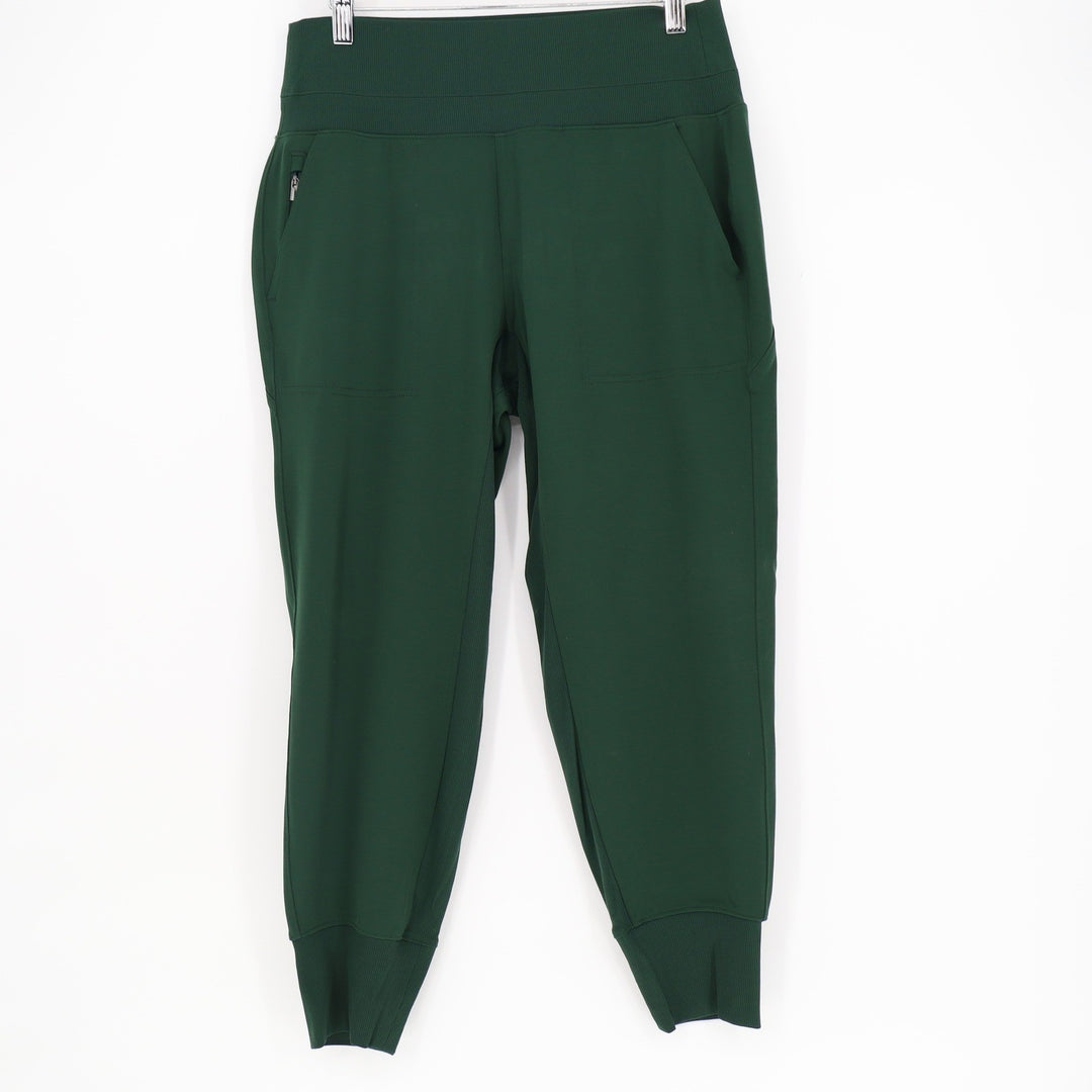 Athleta Venice Joggers Forest Green Petite Medium High Rise Ribbed Cuff Pants
