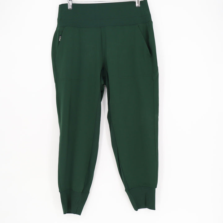 Athleta Venice Joggers Forest Green Petite Medium High Rise Ribbed Cuff Pants