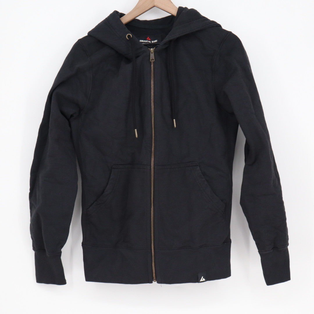 American Giant Classic Hoodie Men's S Black Full Zip Long Sleeve Outdoor Wear