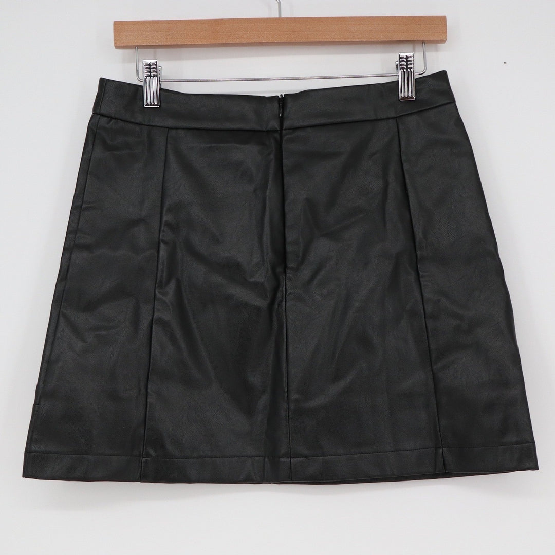 Nasty Gal Collection Black Faux Leather Mini Skirt Size 8