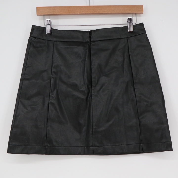 Nasty Gal Collection Black Faux Leather Mini Skirt Size 8