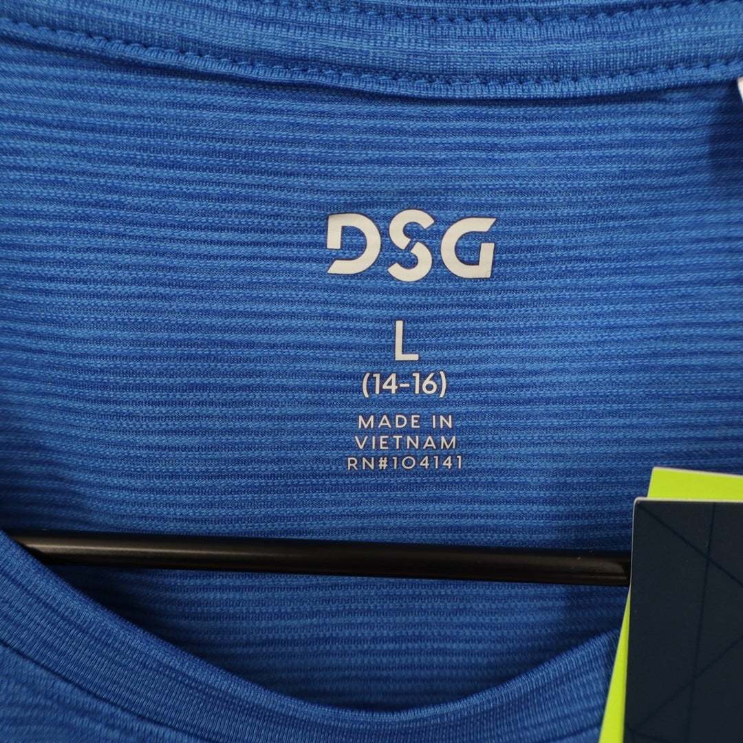 DSG Boys Movement Tee Team Royal Blue Heather Performance Shirt Size L 14-16