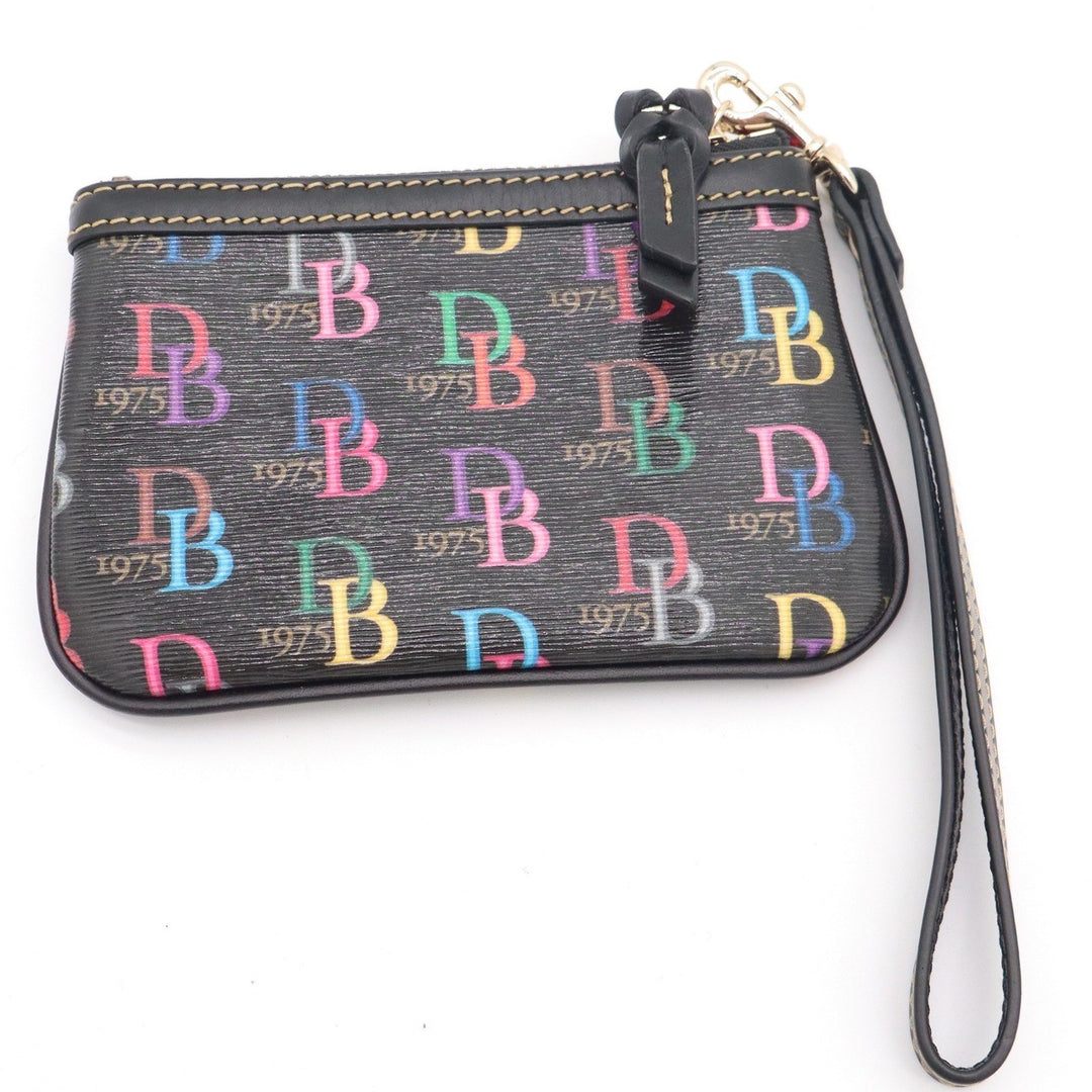 Dooney & Bourke Black Rainbow Monogram Wristlet Pouch