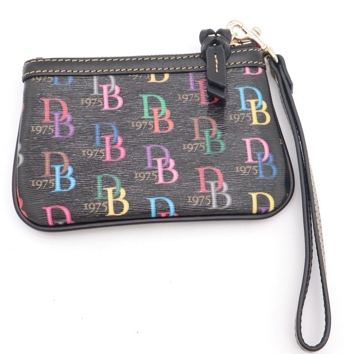 Dooney & Bourke Black Rainbow Monogram Wristlet Pouch