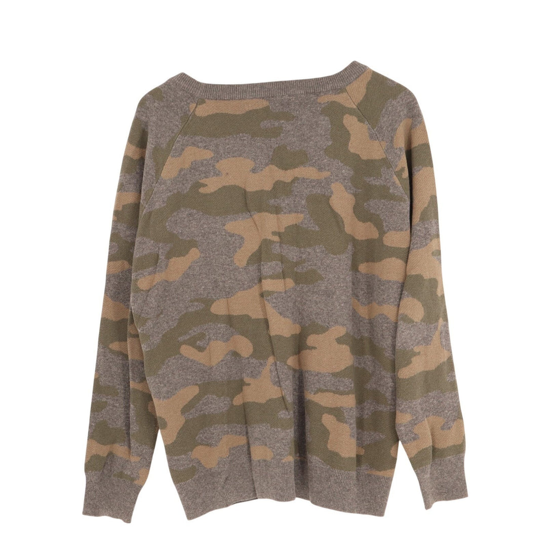 Stitches & Stripes Sweater Womens Medium Multicolor Camo Raglan Sleeve Pullover