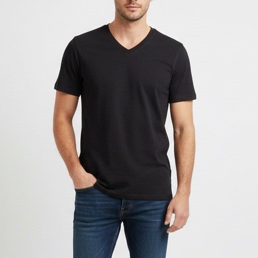 Levi's Mens Black V Neck Short Sleeve T Shirt Size S Cotton Basic Casual