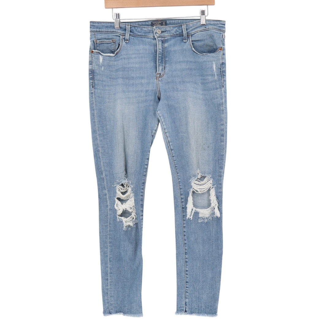 Abercrombie & Fitch Harper Low Rise Super Skinny Jeans Womens 32/14R Blue Denim