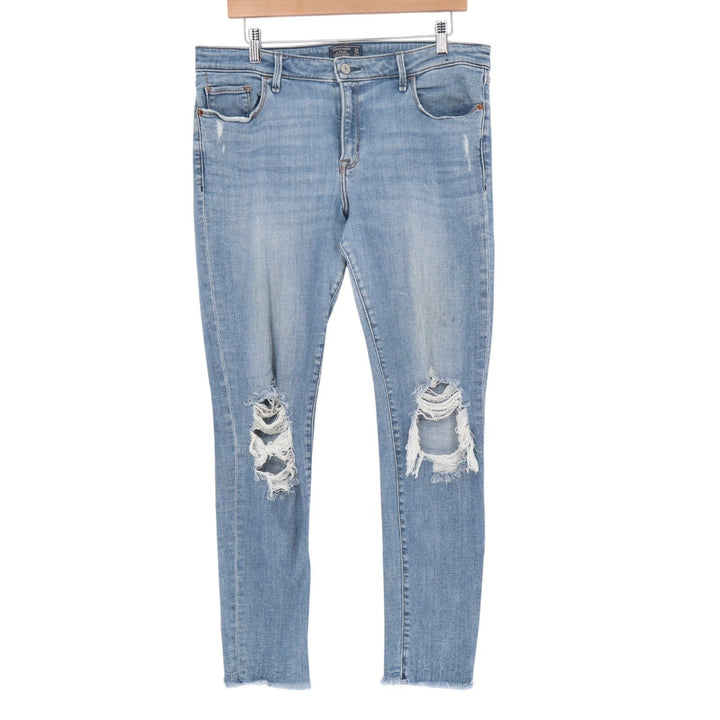 Abercrombie & Fitch Harper Low Rise Super Skinny Jeans Womens 32/14R Blue Denim