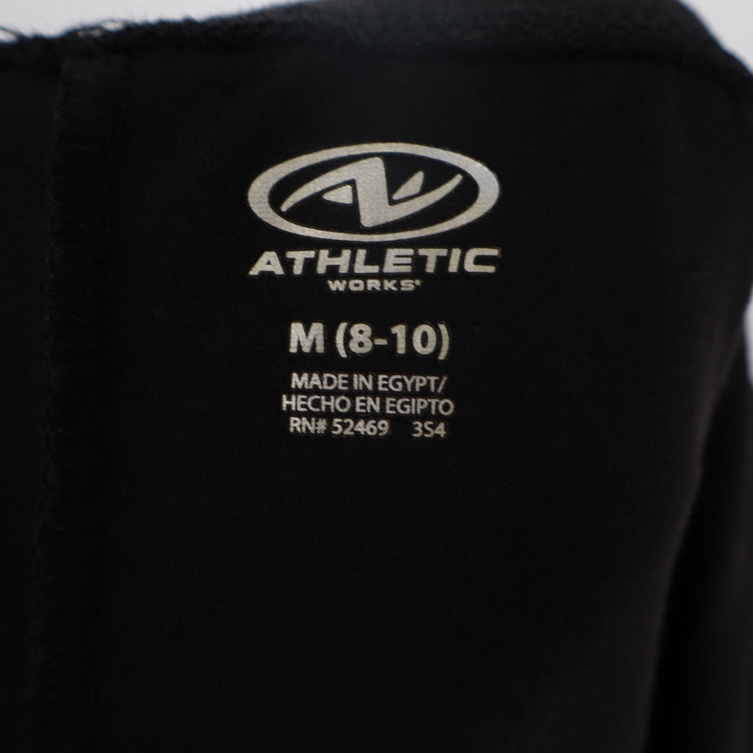 Athletic Works Track Pants Womens M(8-10) Black Cotton Stretch Slash Pockets