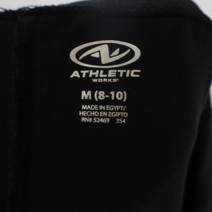 Athletic Works Track Pants Womens M(8-10) Black Cotton Stretch Slash Pockets
