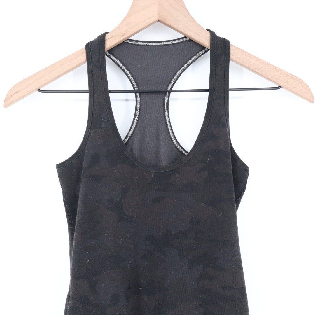 Lululemon Athletica Tank Top Womens Black Camo Racerback Scoop Neck Pullover