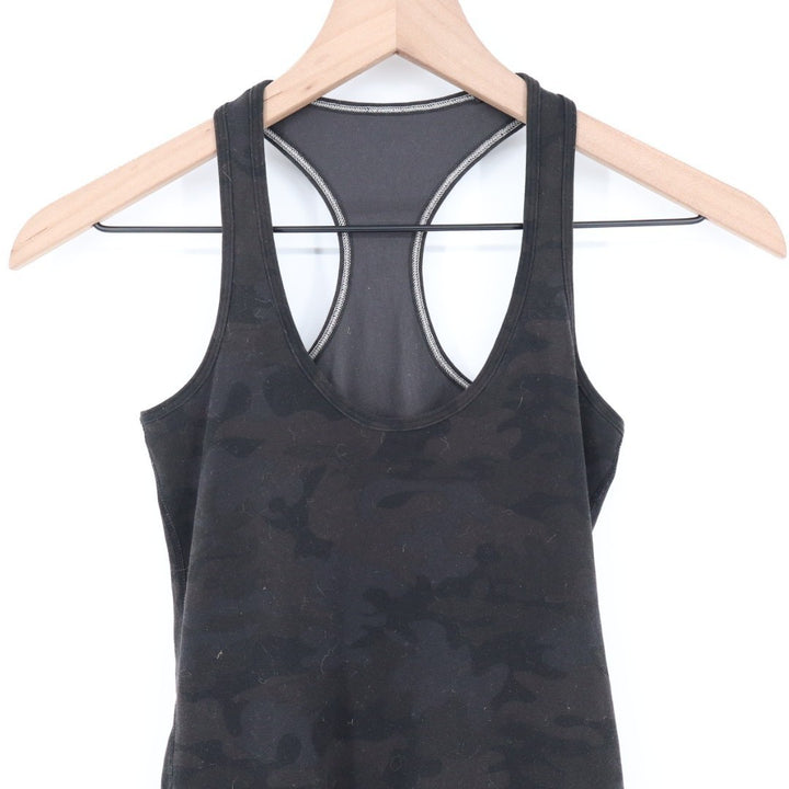 Lululemon Athletica Tank Top Womens Black Camo Racerback Scoop Neck Pullover