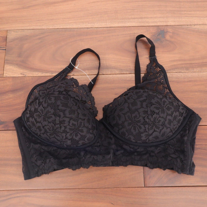 Maidenform Black Floral Lace Longline Underwire Bra 40B DM1188